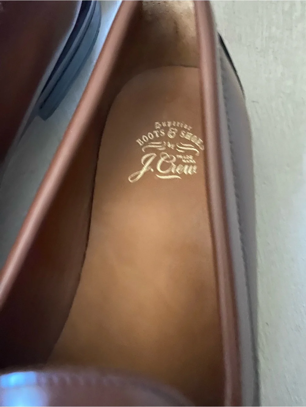 J.Crew superior boots & shoes brown patent leather penny loafers flex soles 10